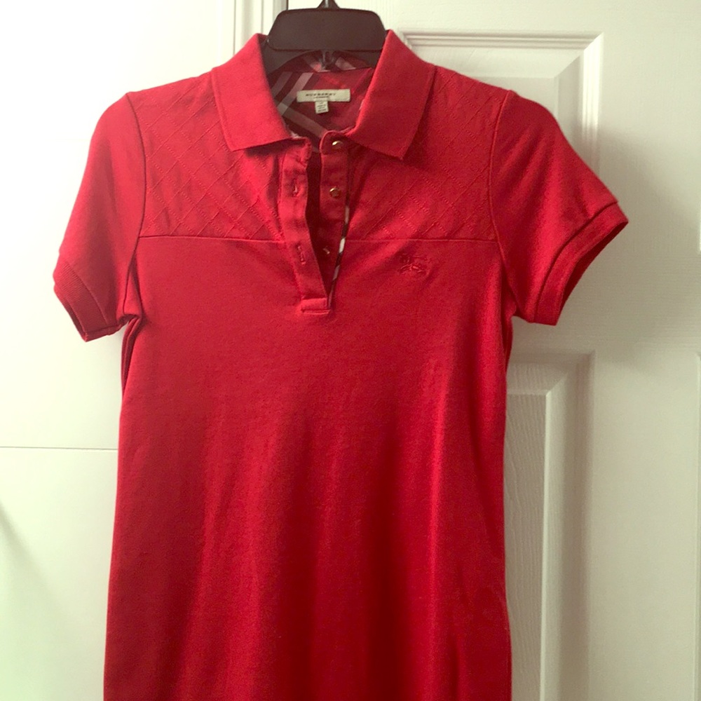 Women's Burberry Polo Burberry Check Placket M